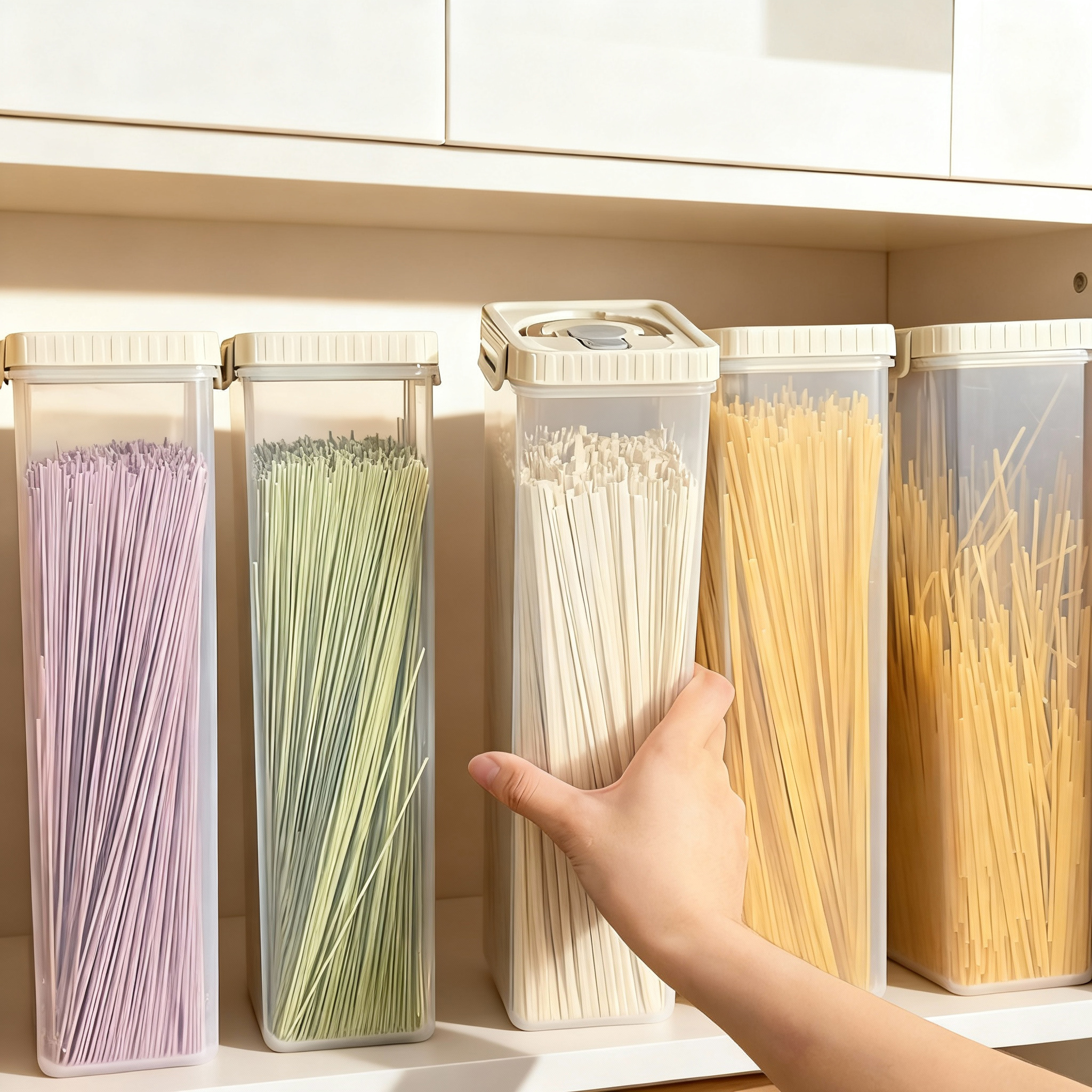 Kitchen Gadgets Organizer - Noodles Sealed Storage Box With Handle