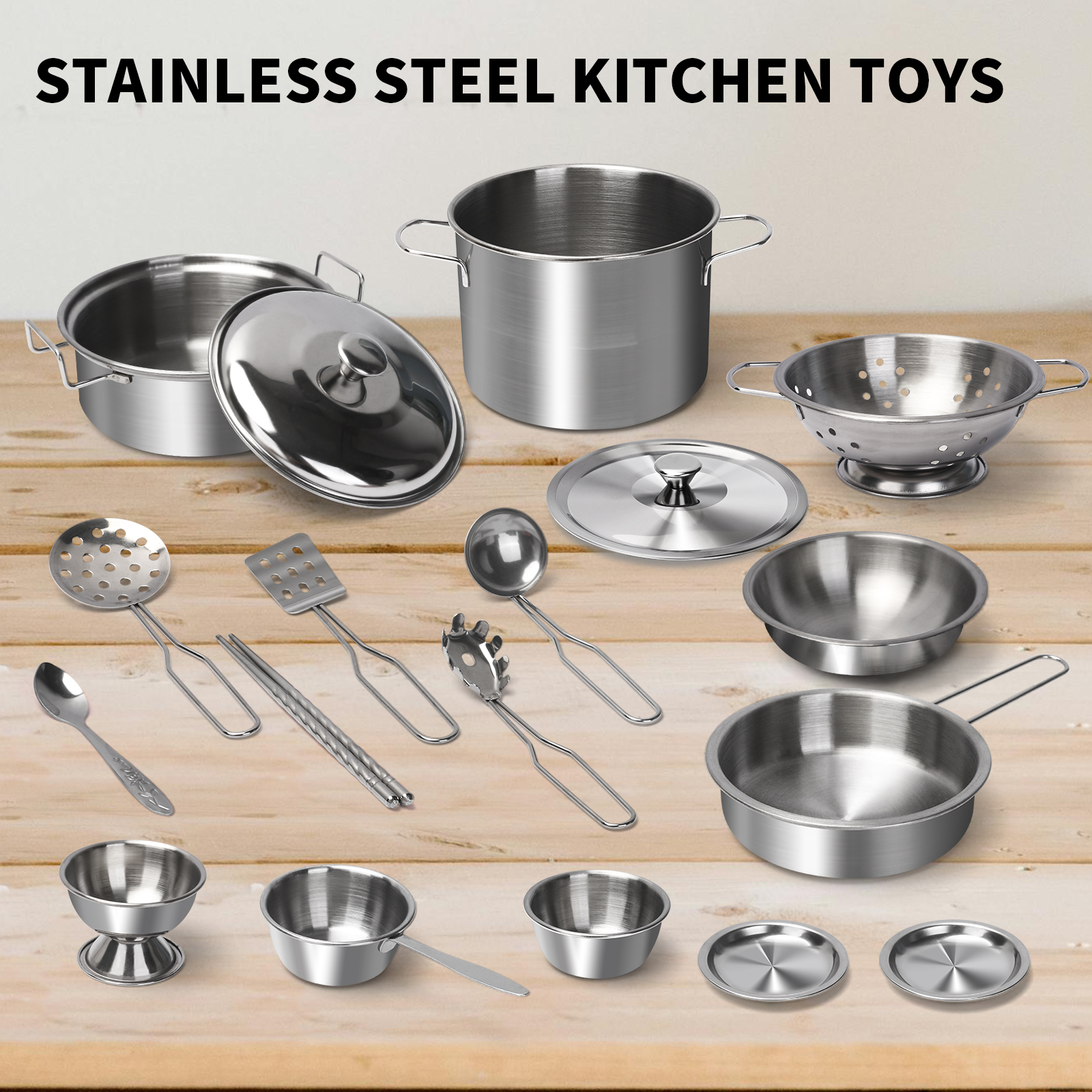 Kitchen Gadgets Kids - Stainless Steel Kids Kitchen Toy Set
