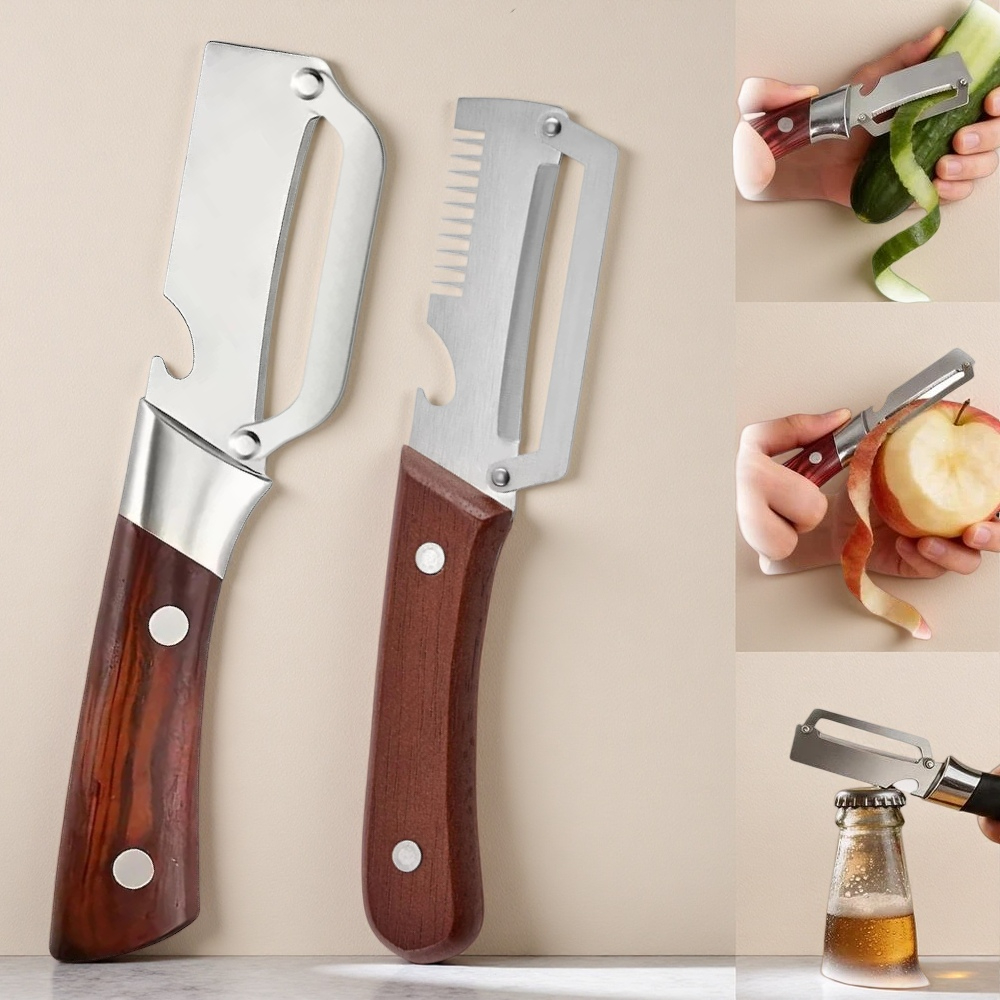 Kitchen Gadgets Gifts - 2Pcs Multifunctional Stainless Steel Vegetable Peeler,