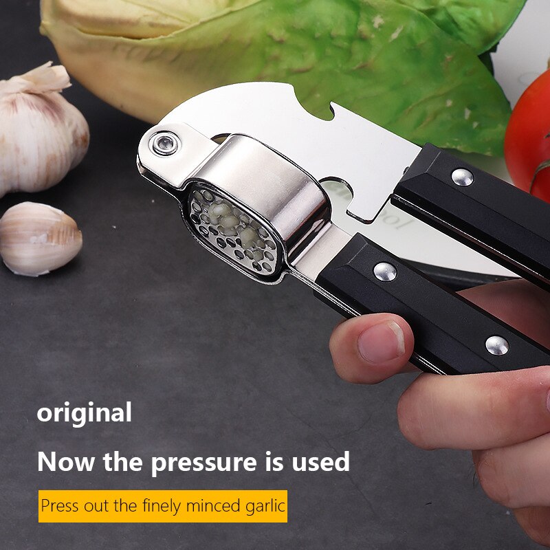 Kitchen Gadgets Smart - 1Pc Black Stainless Steel Garlic Press