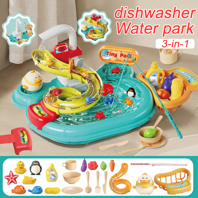 Kitchen Gadgets Kids - Children Puzzle Pretend Play Toys Dishwashing