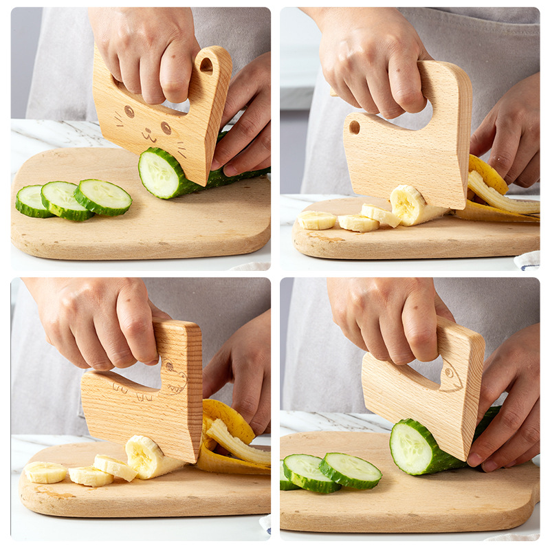 Kitchen Gadgets Kids - Wooden Kids Knife for Cooking Cute