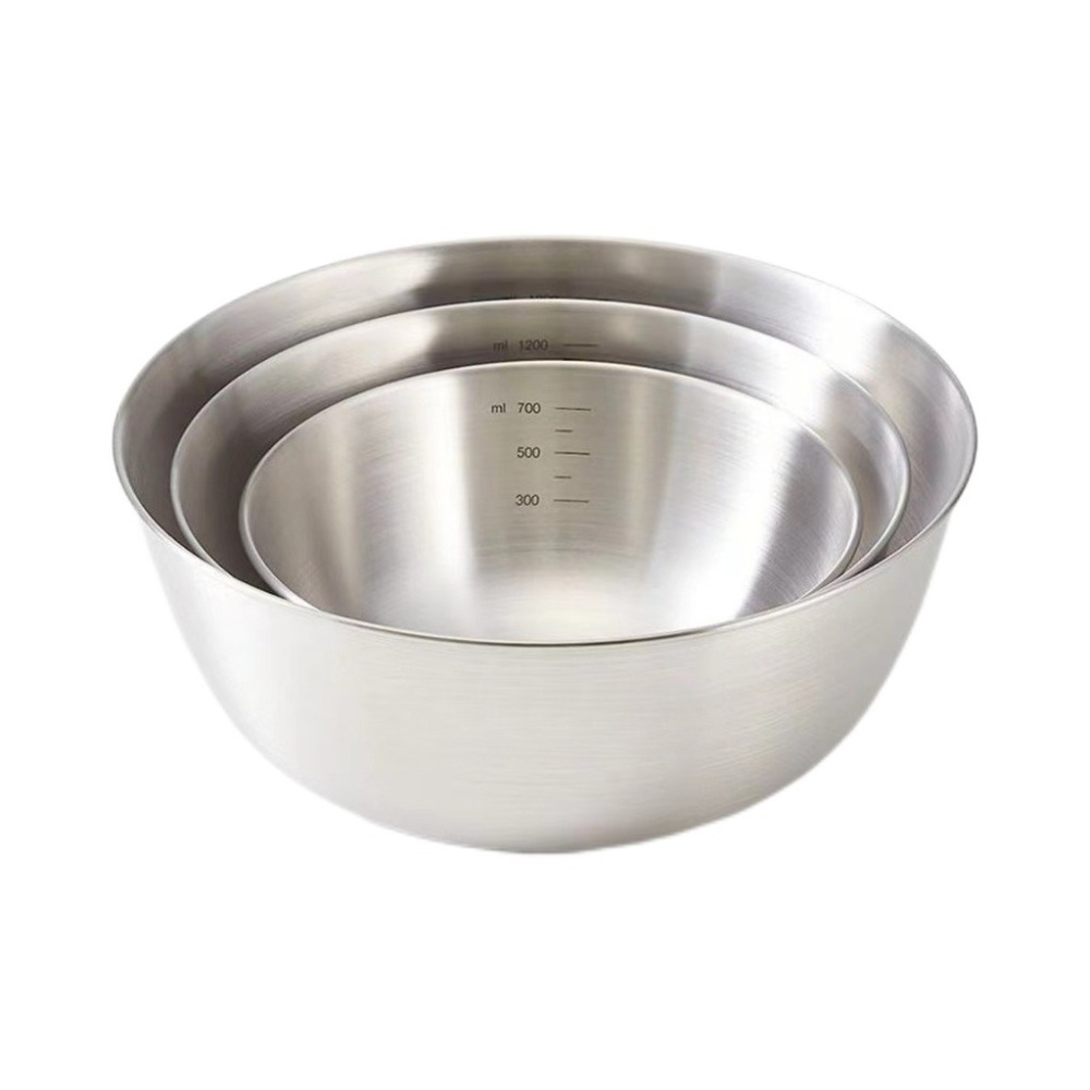 Kitchen Gadgets Organizer - 3pcs Stainless Steel Bowl Set with