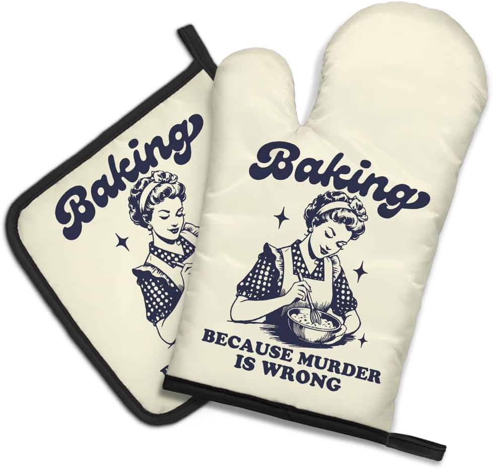 Kitchen Gadgets Vintage - Baking Because Murder is Wrong Funny