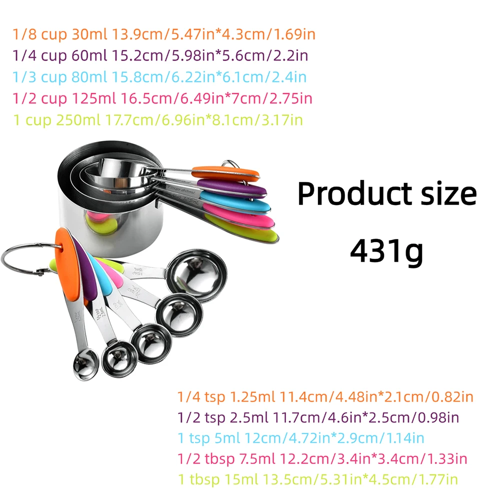 5/10Pcs Stainless Steel Measur - Kitchen Gadgets Pakistan บทวิจารณ์และราคา