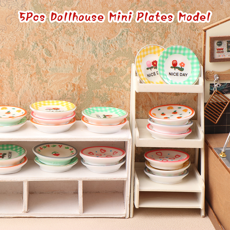5Pcs 1/12 Dollhouse Mini Plate - Kitchen Gadgets Plus บทวิจารณ์และราคา