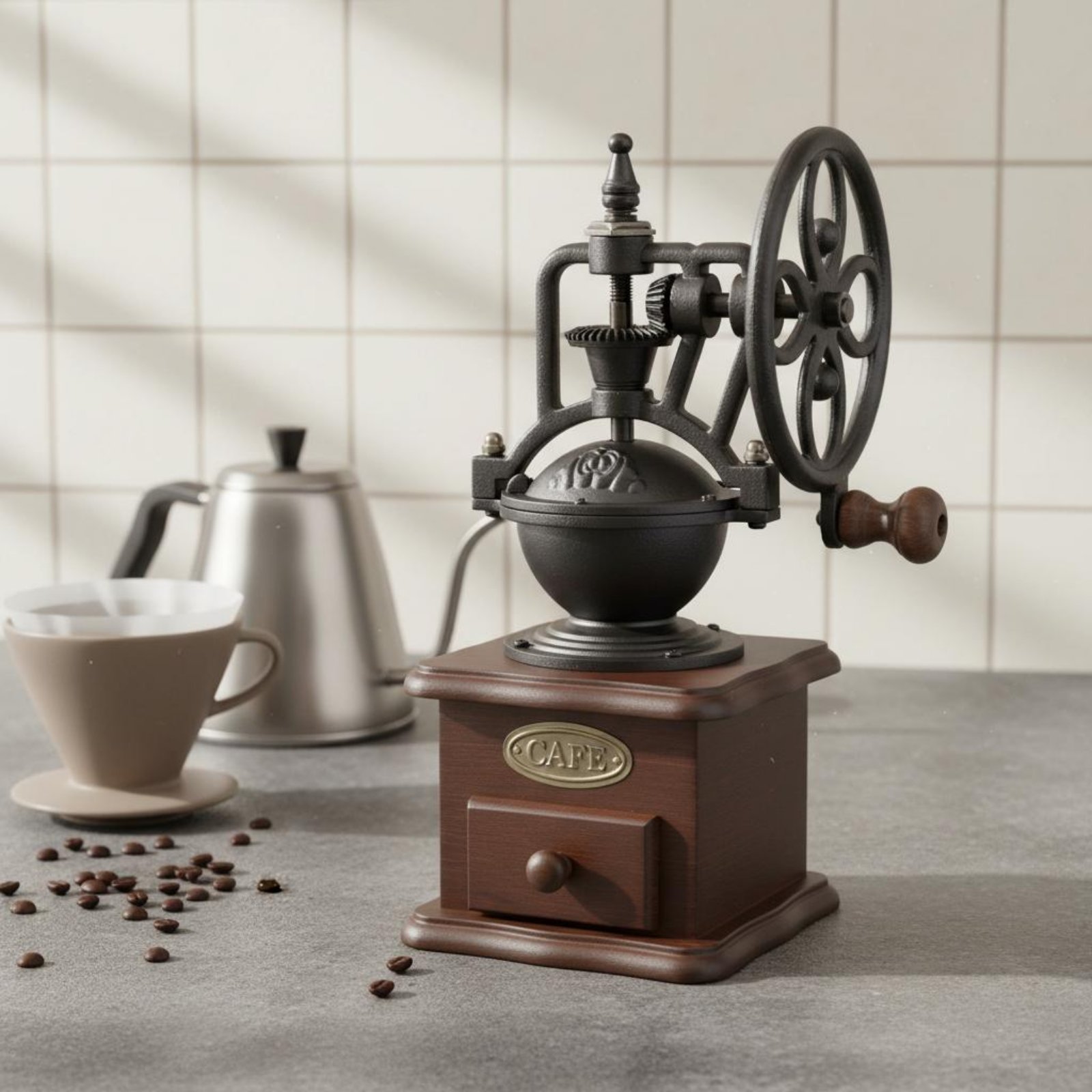 Manual Amusement Wheel Coffee  - Kitchen Gadgets Vintage บทวิจารณ์และราคา