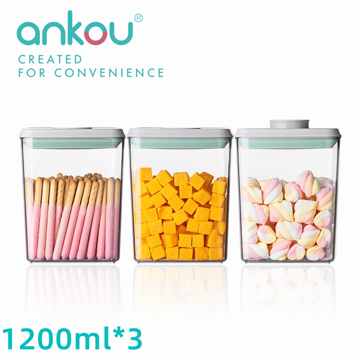 Ankou 3Pcs 1.2L Pop Airtight F - Kitchen Gadgets Organizer บทวิจารณ์และราคา
