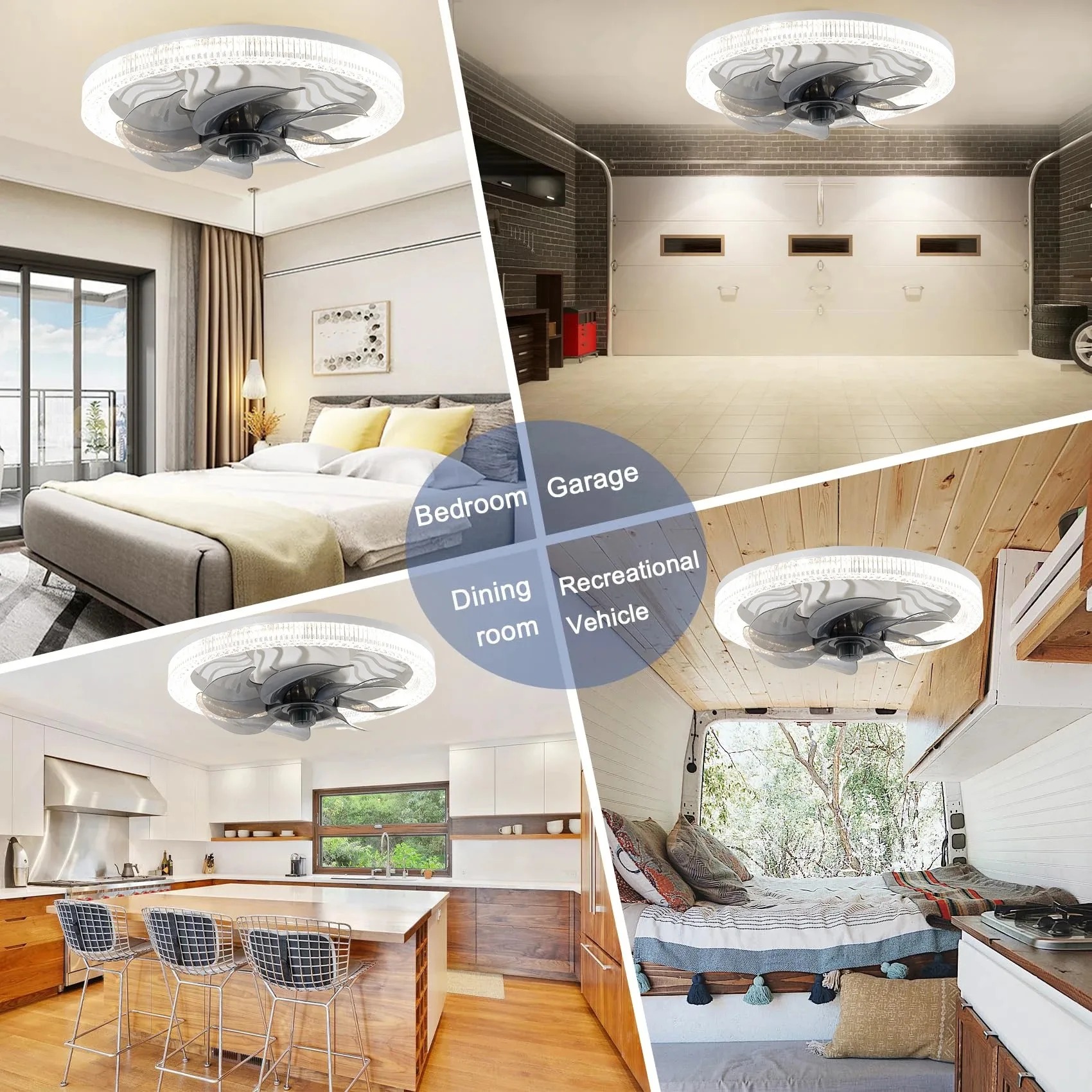 Smart LED Ceiling Fan Light wi - Kitchen Gadgets Smart บทวิจารณ์และราคา