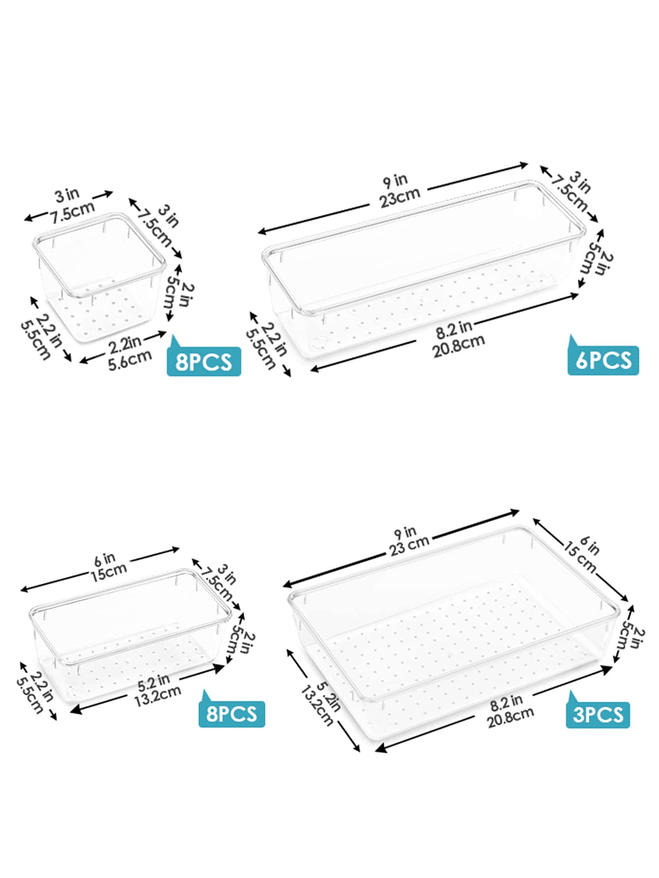 8/25 PCS Clear Plastic Drawer  - Kitchen Gadgets And Utensils บทวิจารณ์และราคา