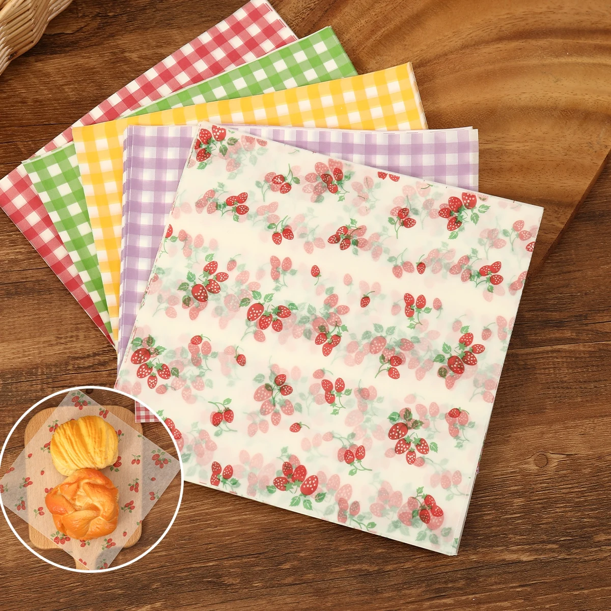 50Pcs Oilproof Wrapping Paper  - Kitchen Gadgets Gifts บทวิจารณ์และราคา