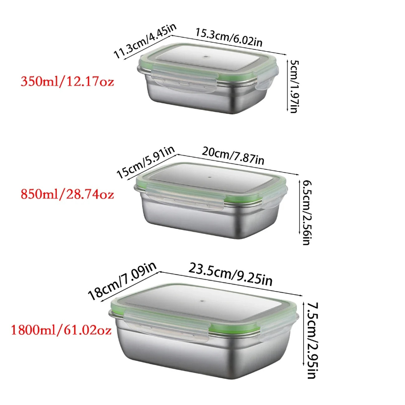 304 Stainless Steel Lunch Box  - Kitchen Gadgets Organizer บทวิจารณ์และราคา