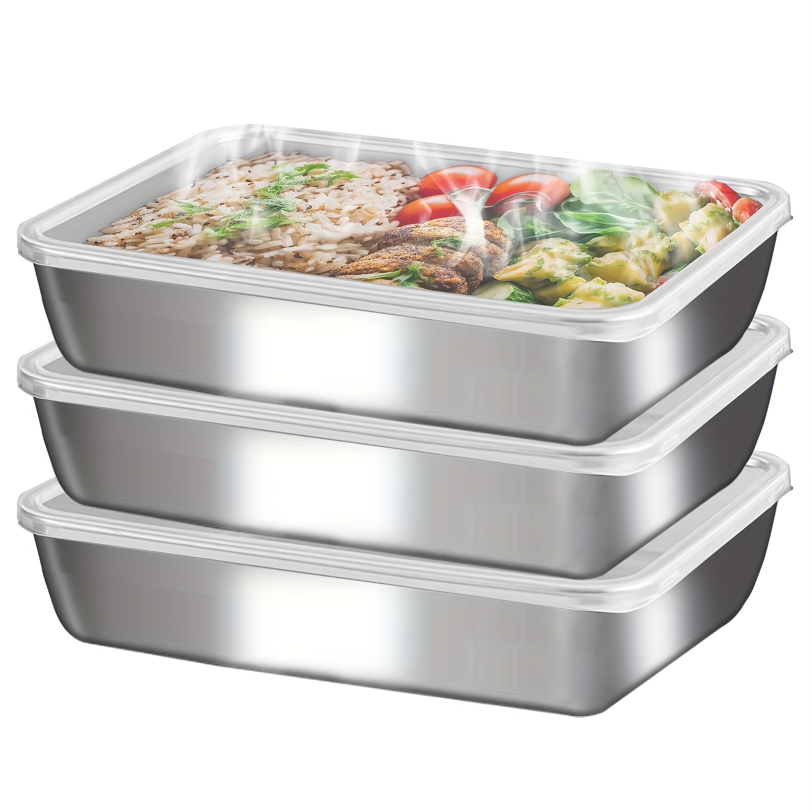 3pcs Stainless Steel Food Cont - Kitchen Gadgets Plus บทวิจารณ์และราคา