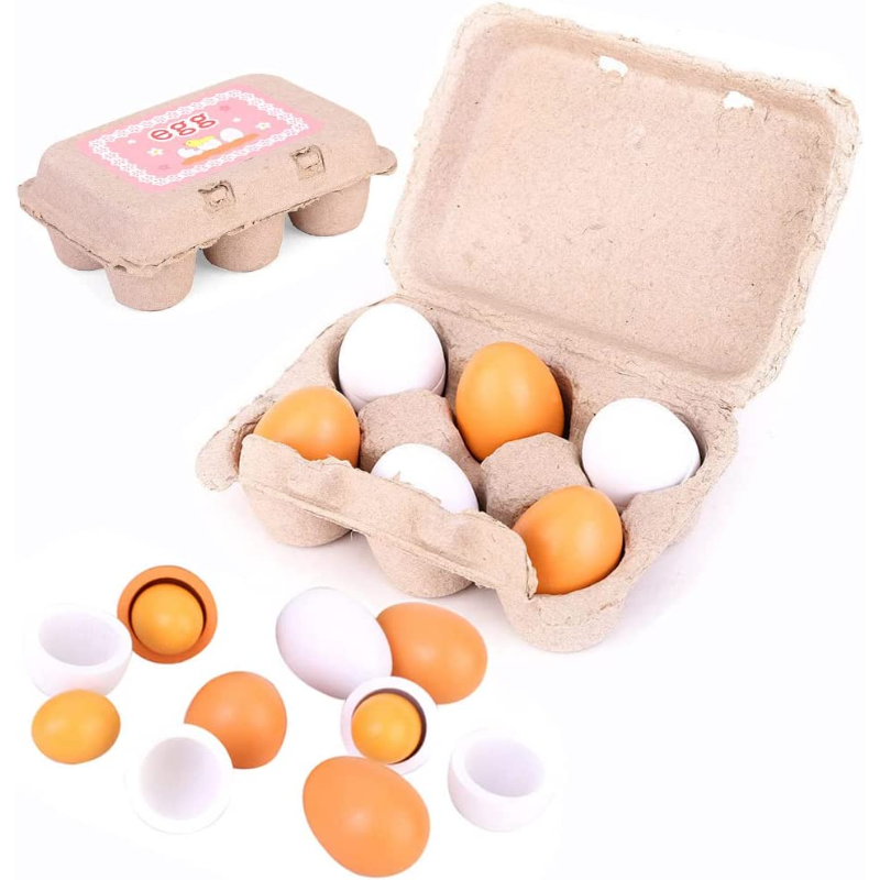 6Pcs Wooden Eggs Toy Egg Kitch - Kitchen Gadgets Kids บทวิจารณ์และราคา
