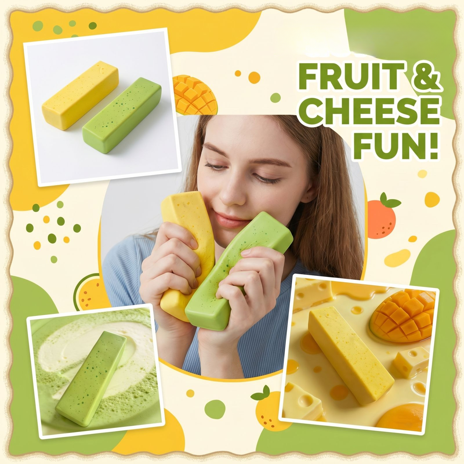Soft Mango Cheese Bar Squishy  - Kitchen Gadgets And Toys บทวิจารณ์และราคา