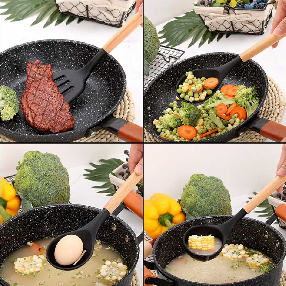 Silicone Cooking Utensils Set  - Kitchen Gadgets And Utensils บทวิจารณ์และราคา