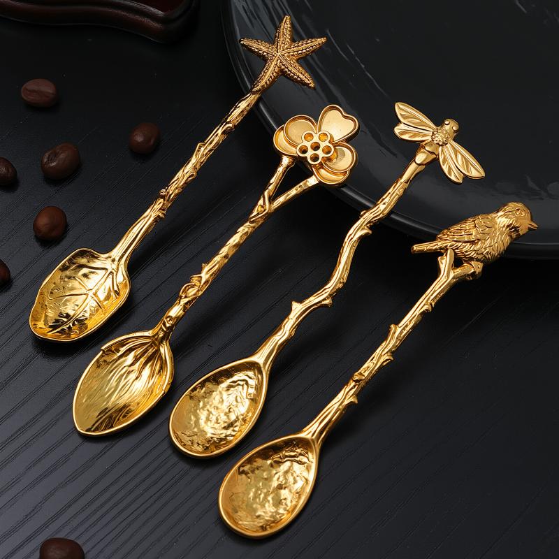 1Pc Metal Dessert Coffee Spoon - Kitchen Gadgets Vintage บทวิจารณ์และราคา
