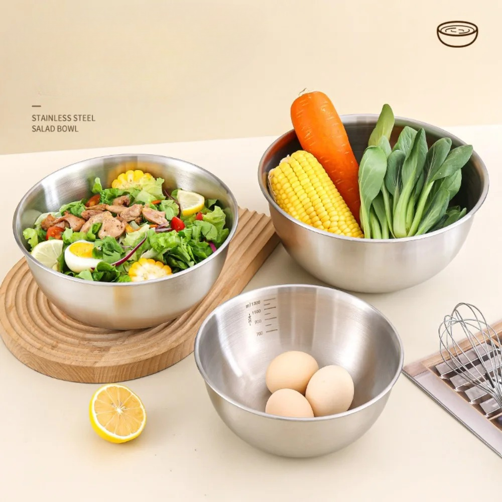 3pcs Stainless Steel Bowl Set  - Kitchen Gadgets Organizer บทวิจารณ์และราคา