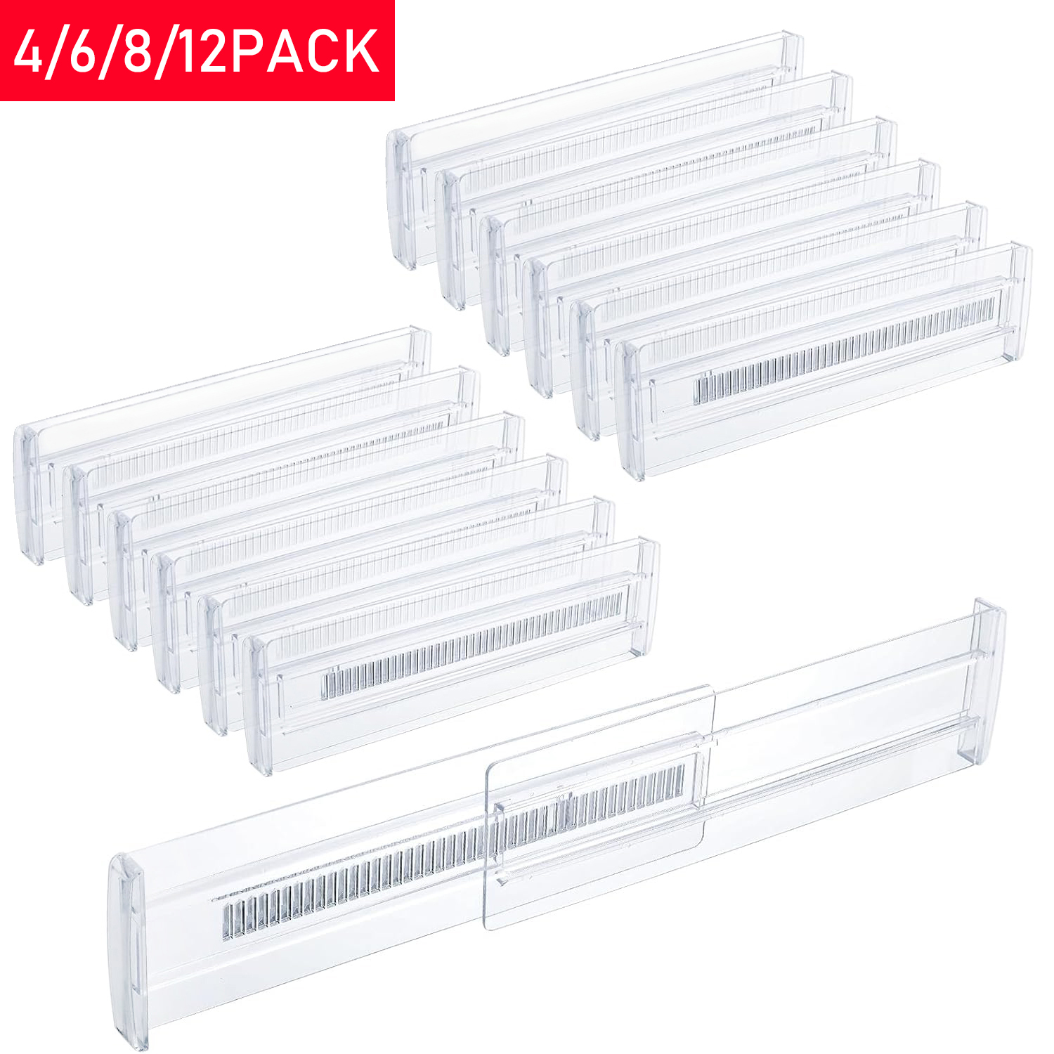 4/6/8/12 Pack Expandable Drawe - Kitchen Gadgets Organizer บทวิจารณ์และราคา
