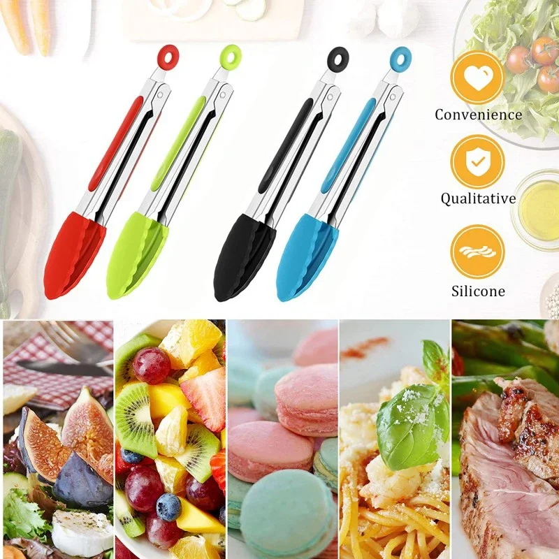 1pc Silicone Food Tongs Stainl - Kitchen Gadgets Gifts บทวิจารณ์และราคา